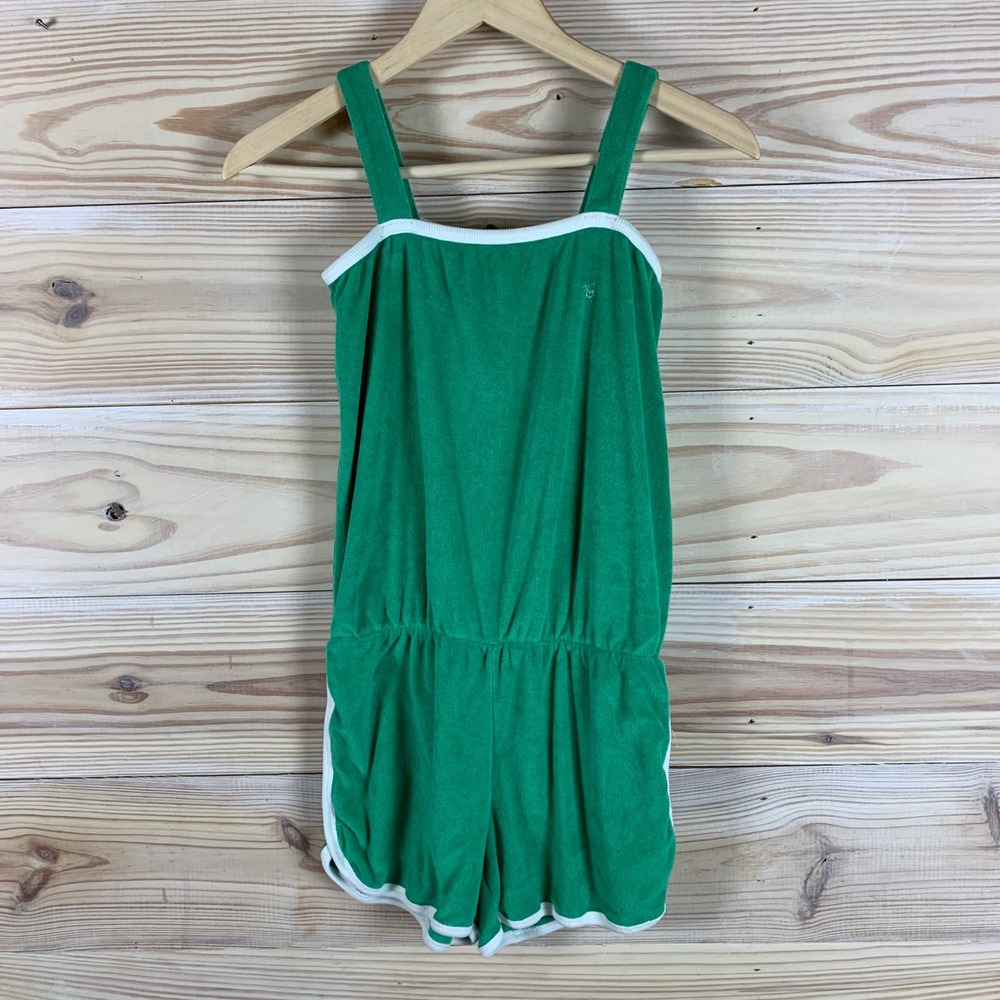 Gap Kids Romper Girls‎ XL Kelly Green Terry Cloth Butterfly Retro Dolphin Shorts